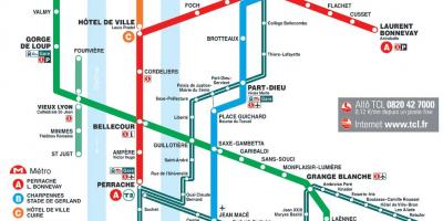 Lyon francija metro karte