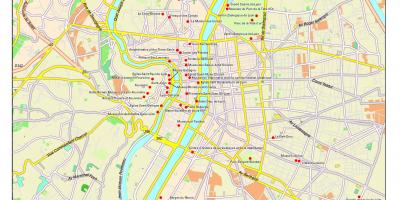 Lyon tūrisma objektiem kartē