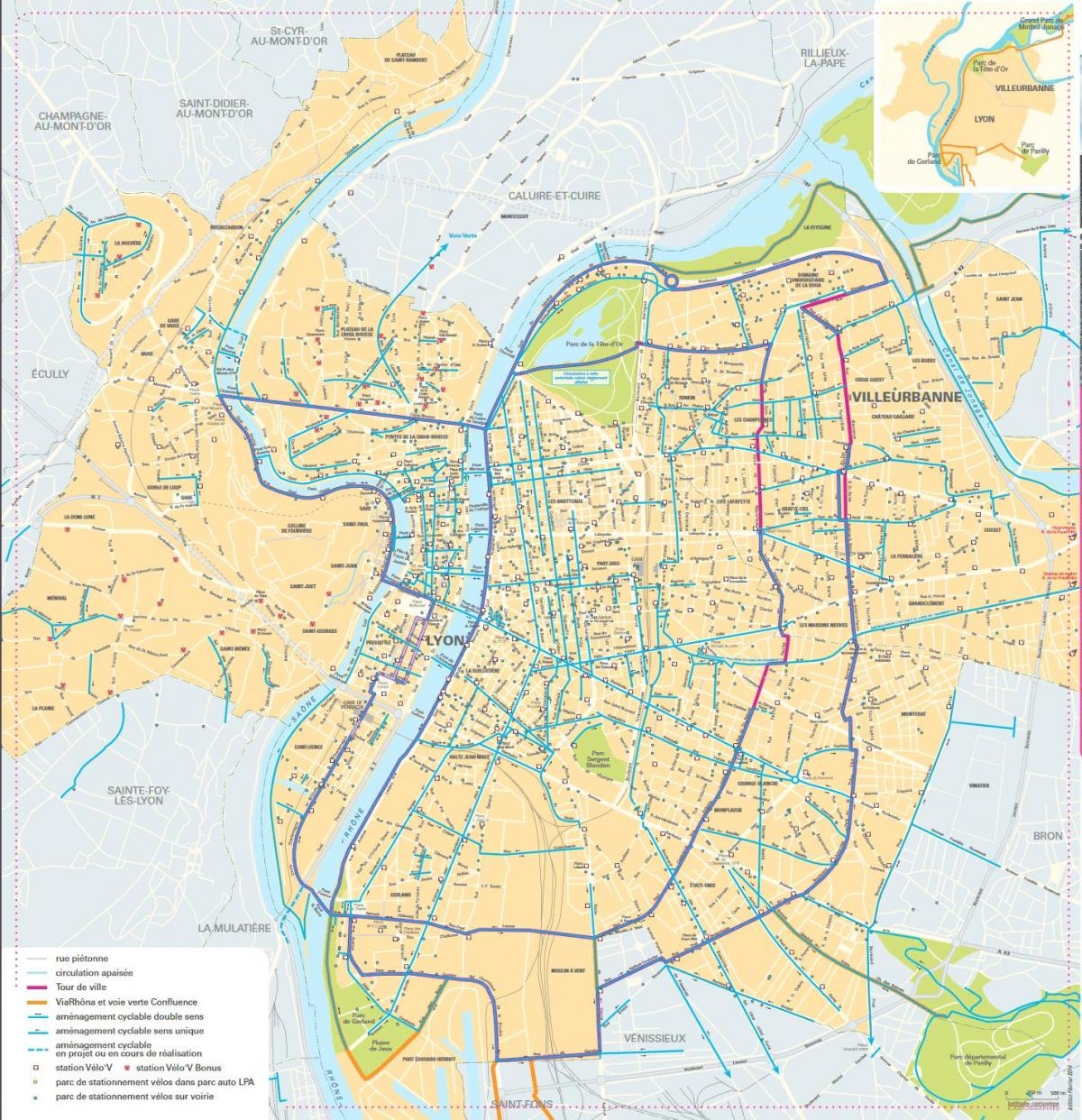 karte Lyon velosipēds